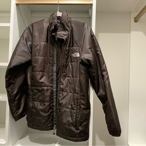 The North Face Brown Puffer Jacket with Zippered Front